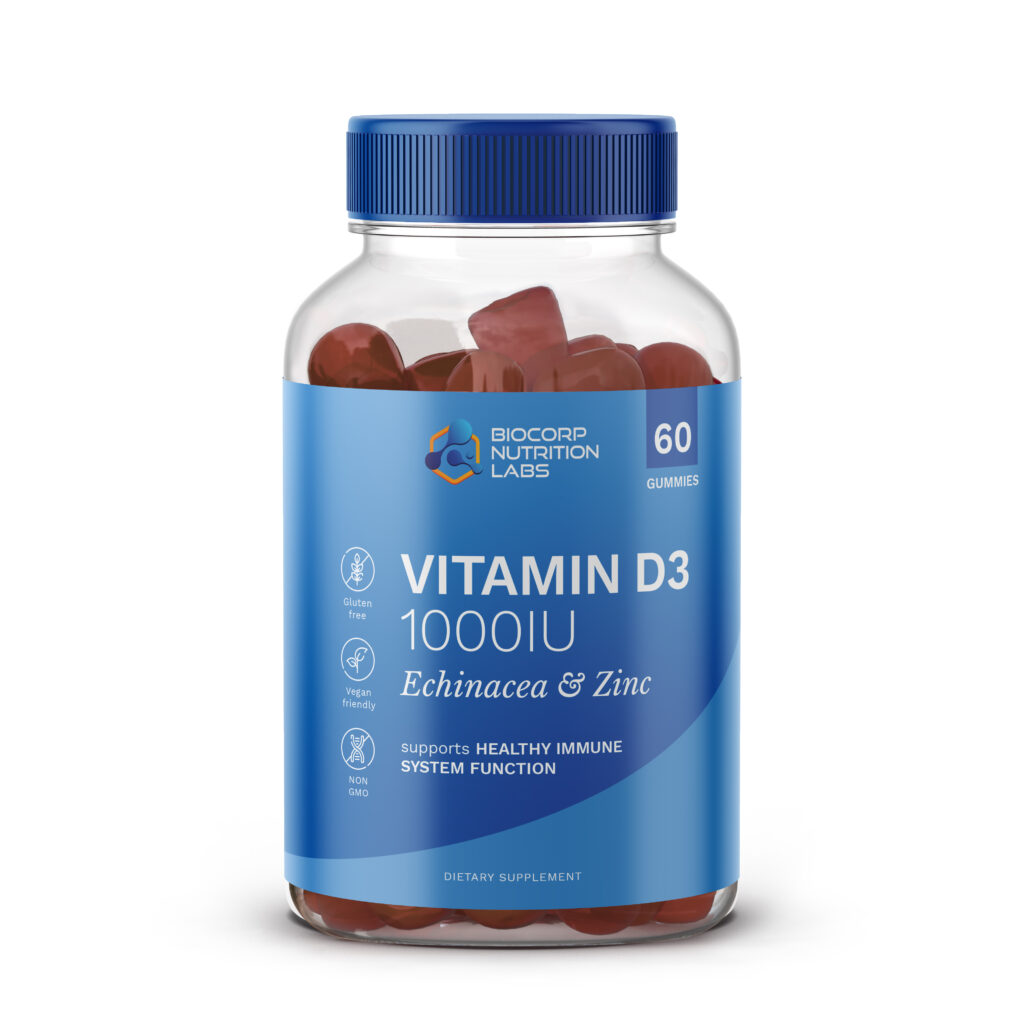 BCG-075: Vitamin D3 1000IU Echinacea and Zinc 3g Gummies - BioCorp ...