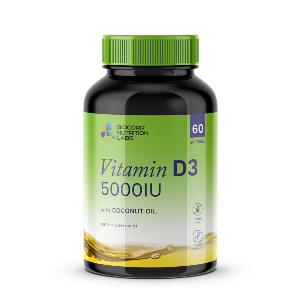 BCS-377: Vitamin D3 5000IU with Coconut Oil Softgels - BioCorp ...